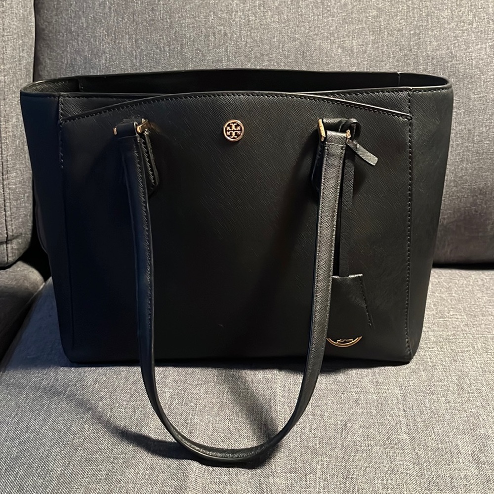 TORY BURCH used black tote bag